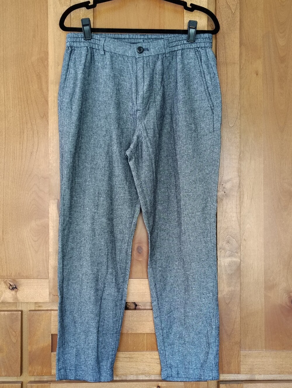NWT Banana Republic Linen Blend Athletic Fit Pants 31x30 Blue Chambray Tapered